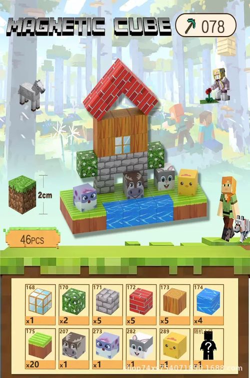 Magnetic Building Blocks Montessori STEM Educational Sensory Toys for Mine World Kids Boys Girls Ages 3+ DIY Magnet Cube Gift