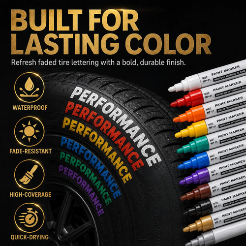 12 COLORS Oil-Based Waterproof Tire Marker Pen