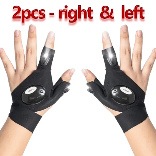 LED flashlight luminous repair gloves waterproof cycling camping hiking rescue gloves