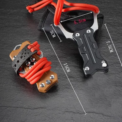Outdoor Portable EDC Multifunctional Mini Folding Slingshot Camping Emergency Tactical Tool