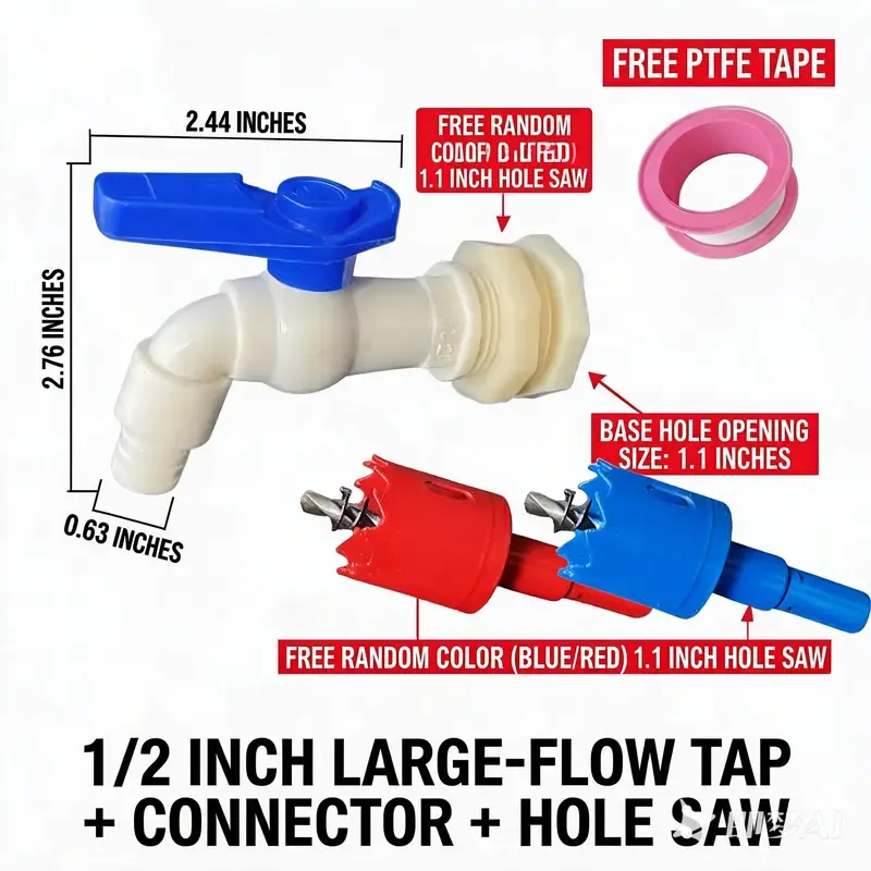 Outdoor Water Tank Barrel Faucet & Spout – 1-2-Inch (DN15) Frost-Resistant Tap Accessory