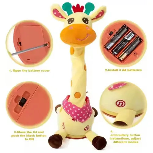 Electronic plush dancing toy talking and singing giraffe toy