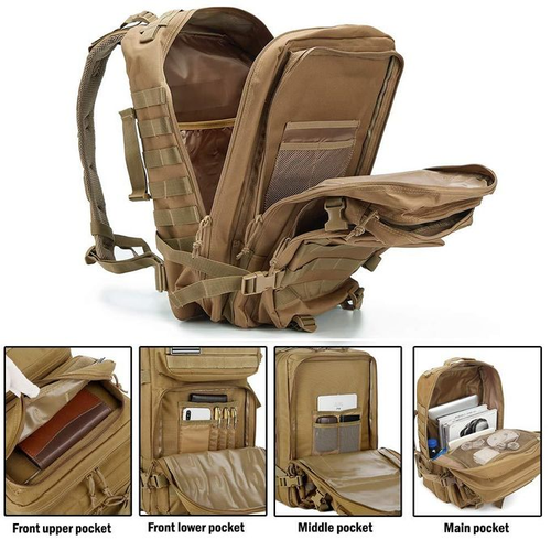 Multifunctional 45L Tactical Molle Rucksack 3 Day Bug Out Pack for Outdoor Hiking Camping Fitness & Daily Work