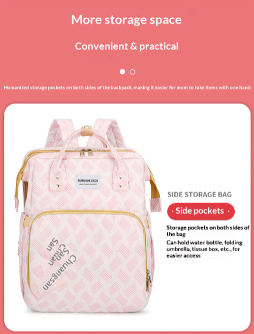 New Style Mommy Large Capacity Storage Backpack – Multifunctional, Solid Color, Portable Diaper Bag