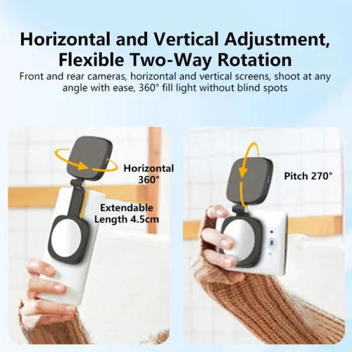 Magnetic Fill Light Portable And Foldable Selfie Phone Live Photography Mini Makeup Mirror Beauty Light Three Gear Adjustment