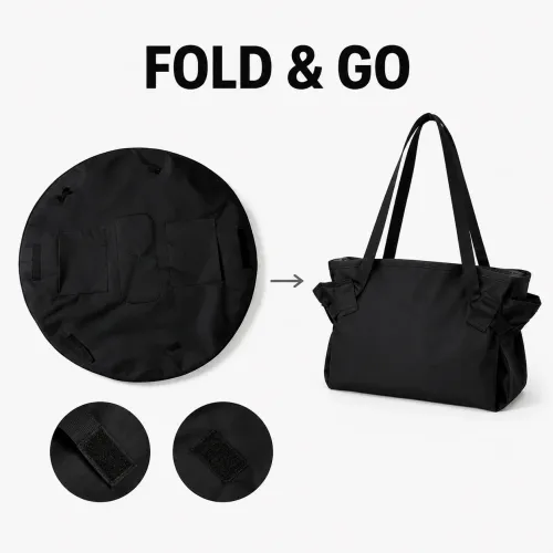 2 in 1 Convertible Picnic Mat Tote Bag 100cm Round Outdoor Blanket Large Capacity
