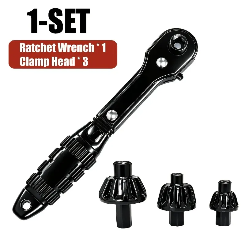 Mini Ratchet Wrench Set, Quick Release  Ratchet Handle with 3pcs Drill Chuck Adapter, Portable Hand Repair Tool for Drill
