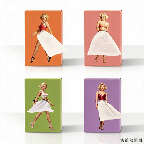 4-Piece Set (4 Colors) Creative Girl in Long Dress Style Tissue Box Covers – Cartoon Tissue Dispenser for Home, Office, and Car Decor & Storage