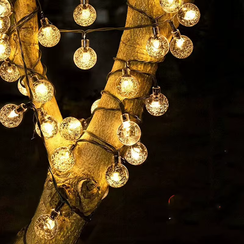 5m 20-LED Solar Crystal Bubble Ball String Lights (2.3cm bulb diameter) — Outdoor lighting for gardens, weddings, parties, and street decoration