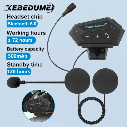 Motorcycle helmet stereo Bluetooth headset wireless hands-free microphone