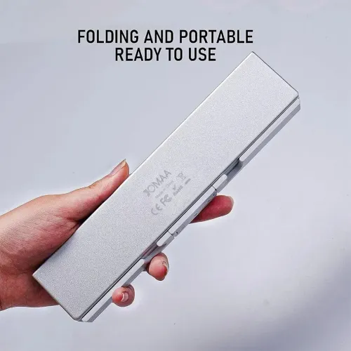 Foldable Bluetooth Keyboard with Magnetic Stand Aluminum Alloy Mini Folding Keyboard