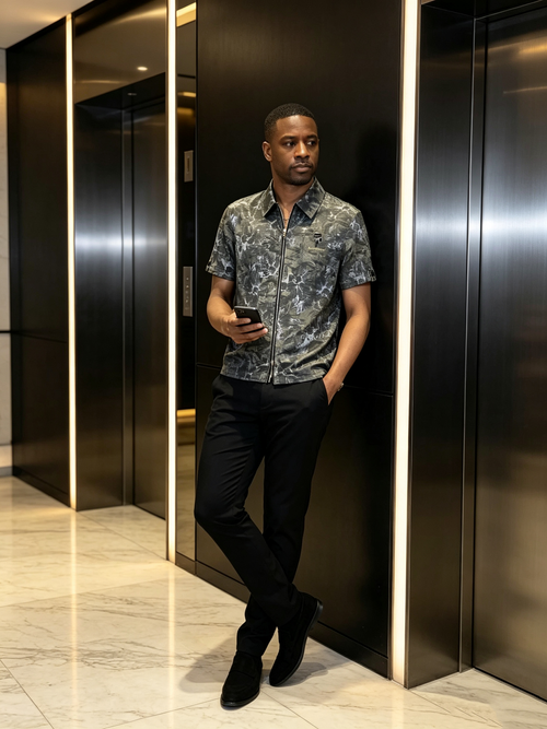Printed new short sleeved trendy casual handsome shirt