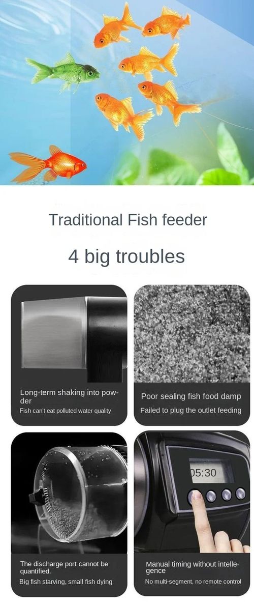 Large Capacity Automatic Fish Feeder Does Not Block the Fish Tank Automatic Remote Intelligent Timing Feeder Turtle Feeding Tool