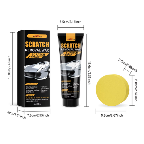 2pcs Car Scratch Removal Wax Kit Scratches Repair Polish Swirl Remover Anti Scratch Restore Shine Auto Body Paint Grinding Compound