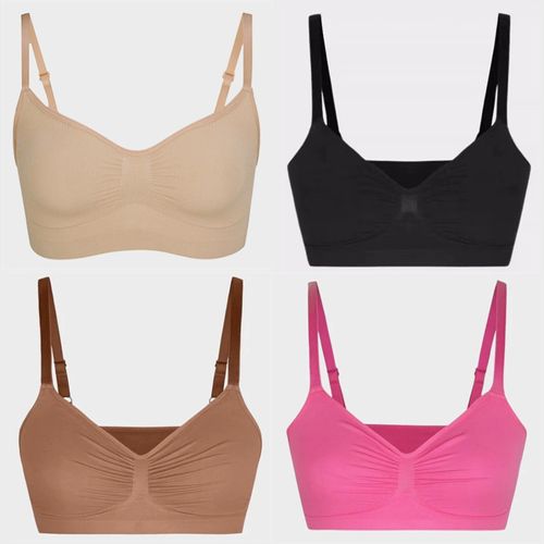 FeelinGirl Women's Wireless Sculpt Bra Comfort Bralettes No Underwire Unlined Cami Bra Seamless Tshirt Bras Sports Bra Bralette Basic Comfortable Fit Womenswear Everyday Up to 44DD