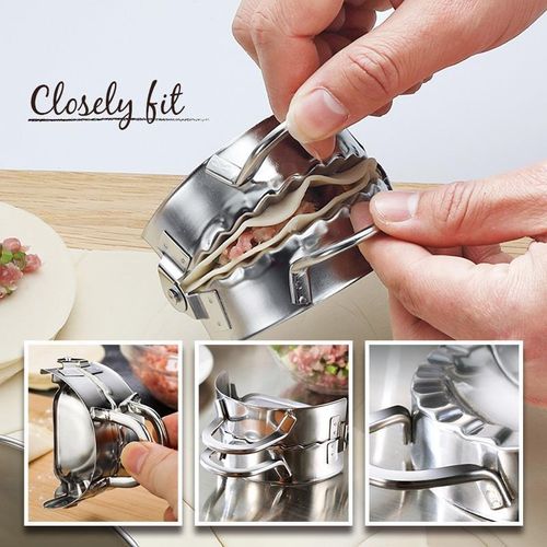 2-Piece Set Includes: Large (9.5 cm) 304 Stainless Steel Dumpling Wrapper Cutter + Large (9.5 cm) Dumpling Mold — Best-Selling Dumpling Mold Set