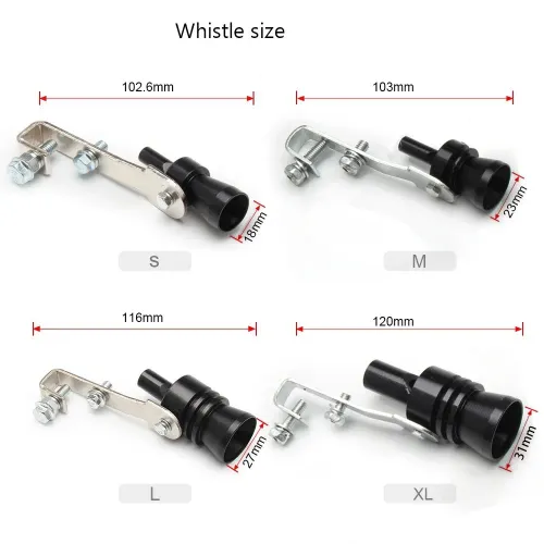 Universal Car Black Turbo Sound Whistle Vehicle Refit Device Exhaust Pipe Turbo Sound Simulator Turbo Muffler Whistler
