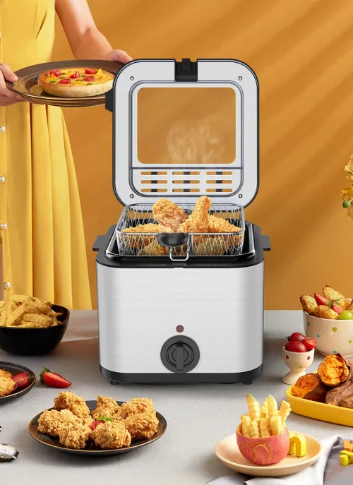 2.5L visual window integrated fried chicken and french fries fryer