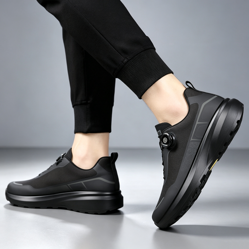 Rotating button men's shoes are lightweight, thick soled, and comfortable