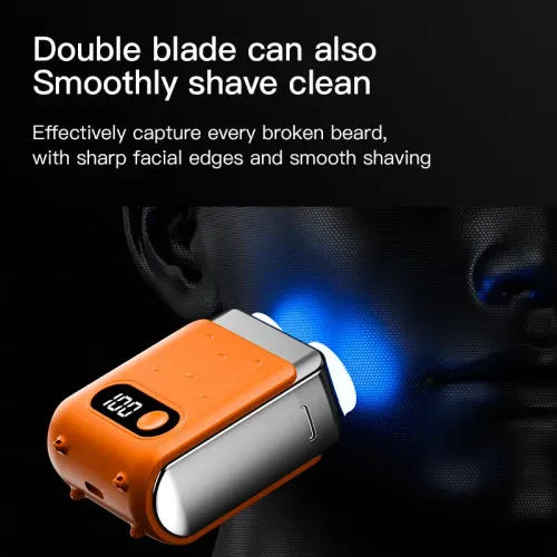 Double headed mini electric shaver with USB rechargeable, waterproof, portable travel, dry and wet dual-use shaver