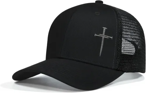 Christian Hats for Men Women 3 Nails Cross Embroidery Baseball Cap Jesus Hat Birthday for Christians