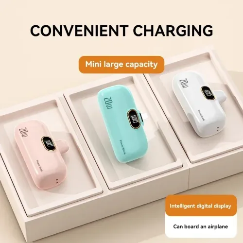 10000mAh Mini Mobile Power Capsule Emergency External Battery for iPhone 16 Fast Charging Power Bank