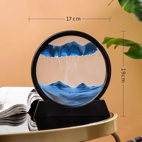 7 inches 3d Hourglass Desktop Ornaments Beautiful 3d Moving Sand Art