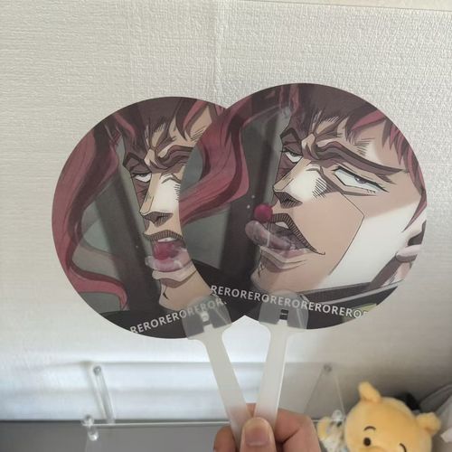 Kakyoin fan JOJO Kakyoin eating cherry blossoms transparent changing grating fan portable peripheral objects