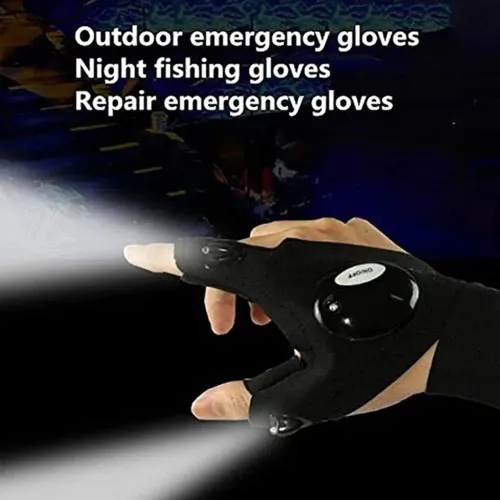 LED flashlight luminous repair gloves waterproof cycling camping hiking rescue gloves