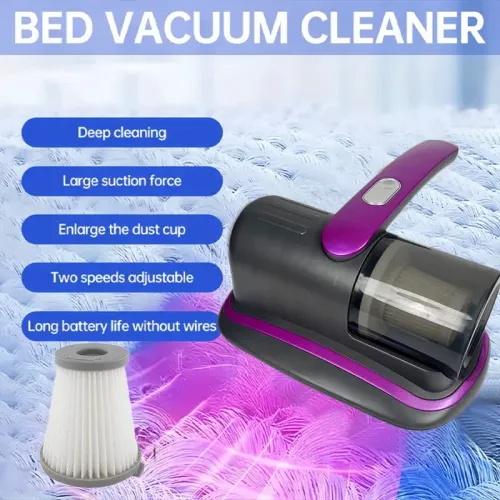 Wireless Handheld Mattress Vacuum Cleaner, Equipped with UV-C Lamp, HEPA Filter