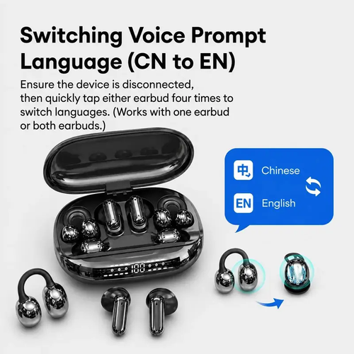 3-IN-1 Chargeable Wireless Audio Headset Combo - Portable Stereo Headphones with Power Bank Case, 6-Piece Electronic Set (In-Ear, Clip-On, Sleep) for Calls Gaming