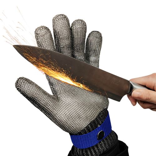 Stainless Steel Metal Gloves A9 Grade Pure Steel Wire Cut Resistant Gloves（1 piece ）