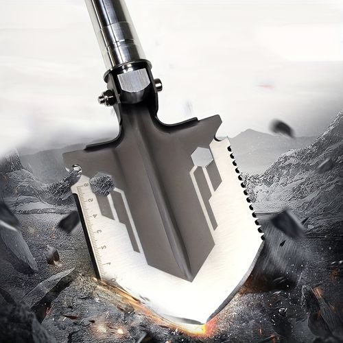 Multifunctional folding shovel essential for outdoor survival, camping, gardening and fishing