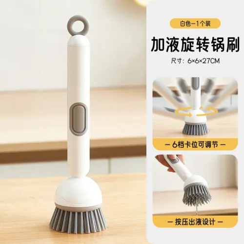 Saves trouble rotatable dishwashing brush with automatic liquid dispensing, non-stick oil