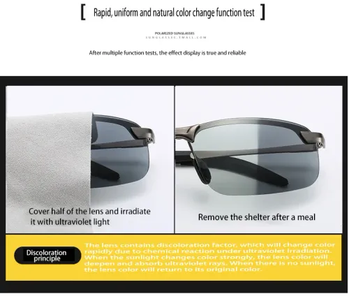 Intelligent photosensitive color changing sunglasses