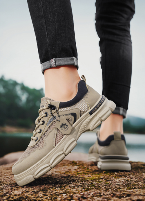 Men's Breathable Low-Top Work-Style Combat Boots for Summer