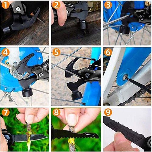 Multifunctional Outdoor Tools, Sheep Horn Hammer, Convenient Camping Combination Small Tool, Stainless Steel Pliers