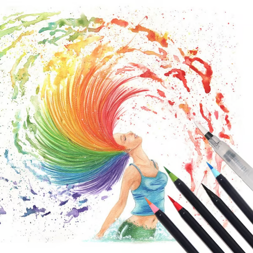🔥20 PCS Watercolor Real Brush Pen Sets