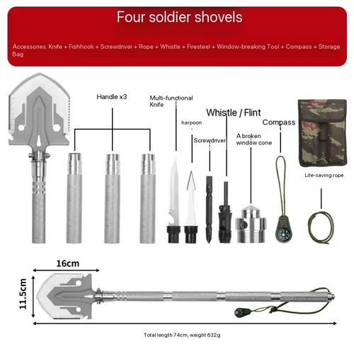 Multifunctional Shovel Folding Military Shovel Self-defense Outdoor Survival Supplies Set Garden Tools Camping Accessories
