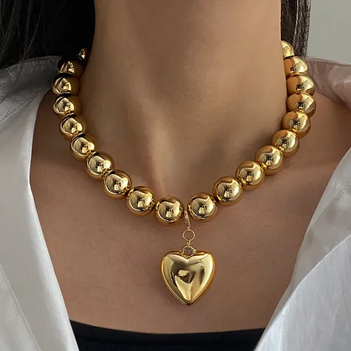 Multilayer Heart Pendant Necklace Women Fashion Choker Collar Jewelry