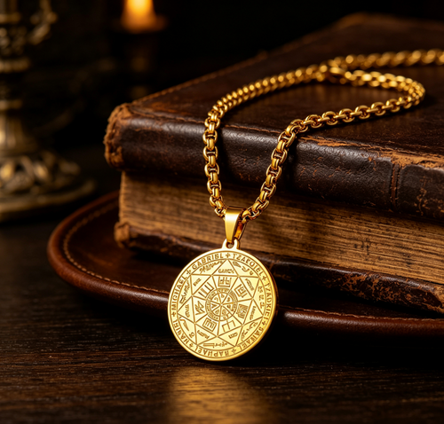 Seal of The Seven Archangels Stainless Steel Pendant Necklaces  The Seal Of Solomon