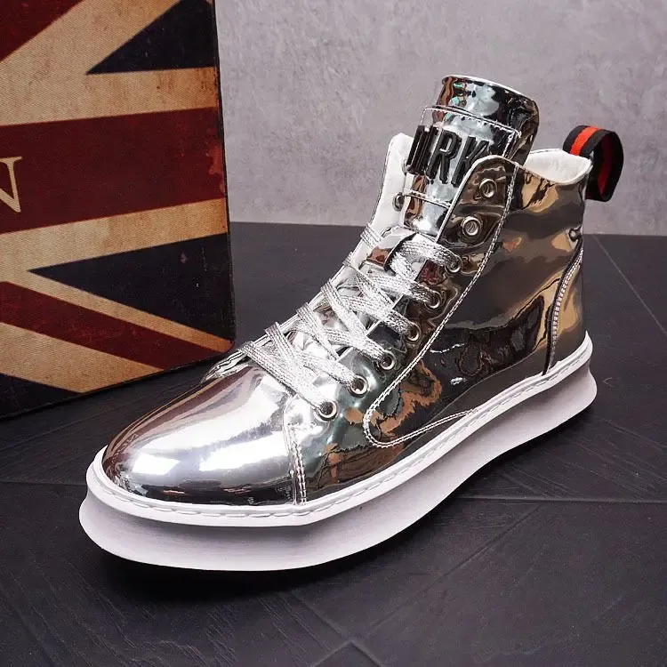 Fashionable High-Top Shoes Thick Bottom Casual Men's Footwear Spring Autumn New Style Korean Version All-Match Board Shoes