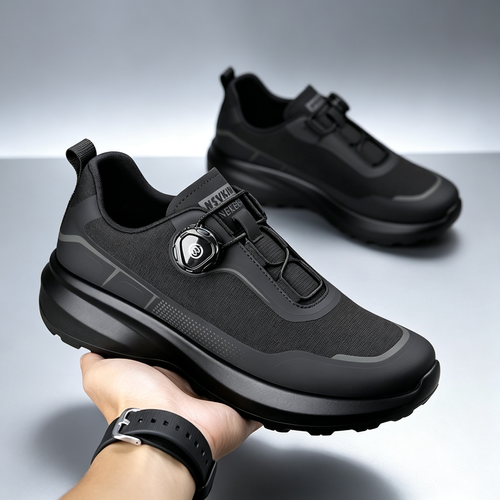 Rotating button men's shoes are lightweight, thick soled, and comfortable