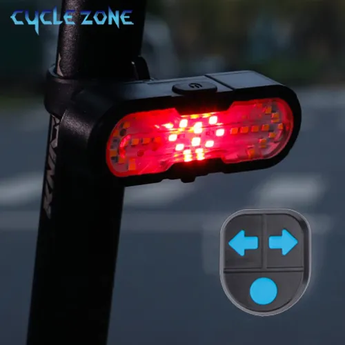 Wireless Remote Control Turn Signal Tail Light Type-C Rechargeable Warning Taillight with Horn