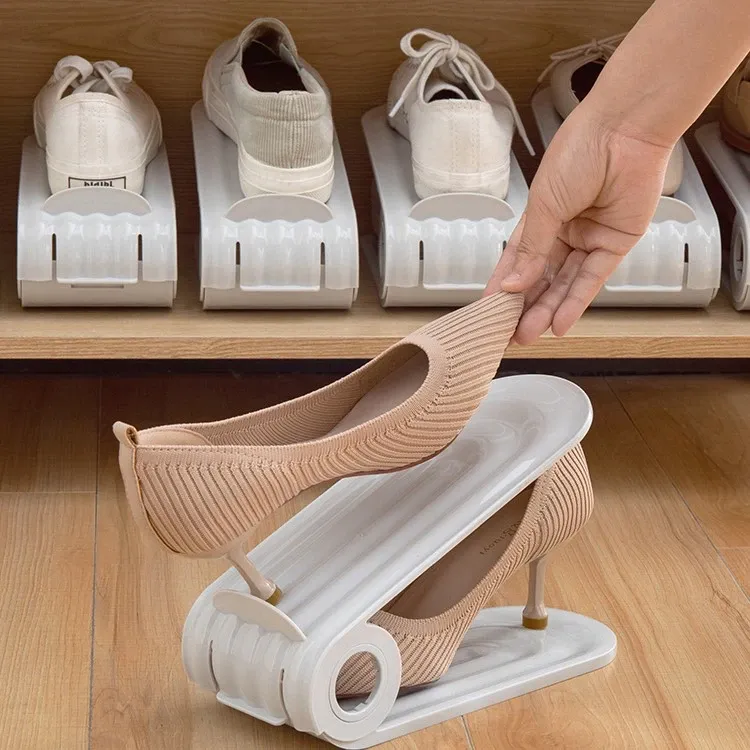 10 pcs Adjustable storage foldable shoe rack