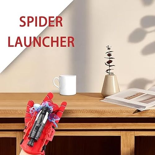 Spider Web Shooter Kids Gift - Web Shooters for Kids Super Hero Toys with Spider Gloves Launcher Wrist Toys Set Suction Disk Soft Bullets for Boy Girl Age 3-14 Birthday Gifts