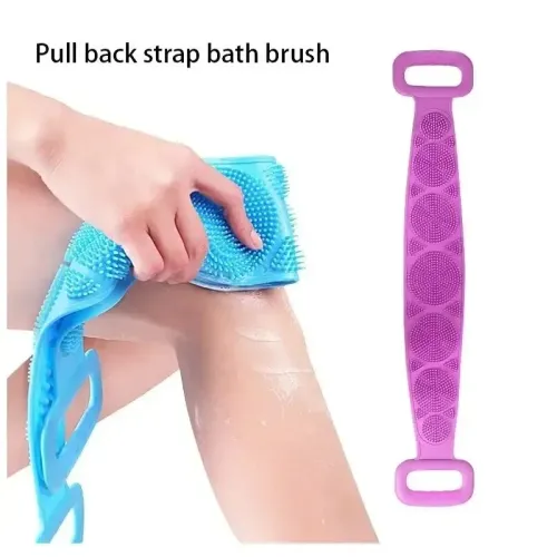 4pcs Body Sponge Silicone Back Brushes Bath Towels Scrubber Rubbing Back Peeling Massage Shower Belt Extended Skin Clean Brushes