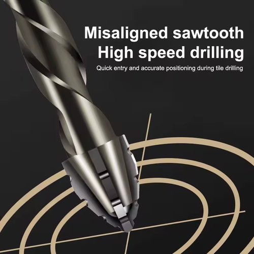Tungsten Steel Serrated Drill Bit Set for Ceramic Plastic Tile Glass Concrete Durable Cutting Tools for Home Improvement