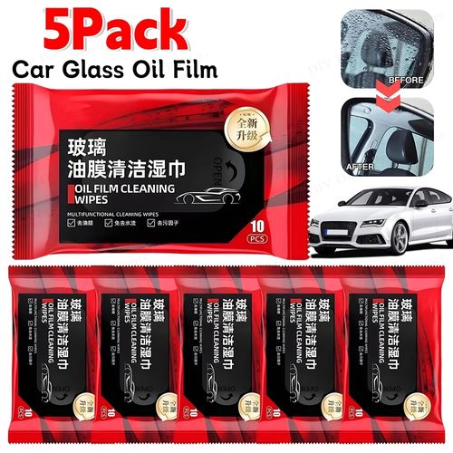 50 PCS Car Glass Oil Film Removal Wipes Vehicle Window Powerful Cleaning Wipes Windshield Stain Cleaner Decontamination