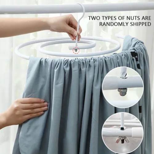 2pcs Round Spirals Sheet Hanger Quilt Sheet Sheet Hangers Multi-Functional Balcony Rotating Spirals Drying Rack For Clothes